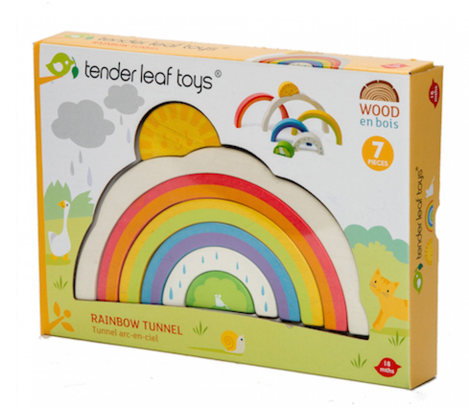 Curcubeu din lemn cu 7 piese Rainbow Tunnel - Tender Leaf 3