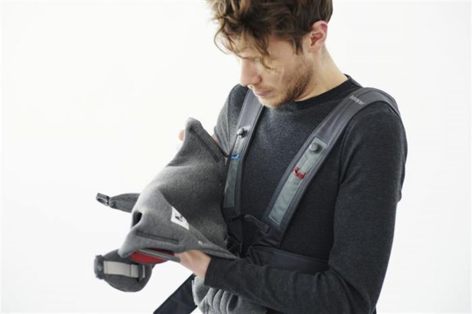 Marsupiu anatomic Mini Dark Grey 3D Jersey - BabyBjorn 3