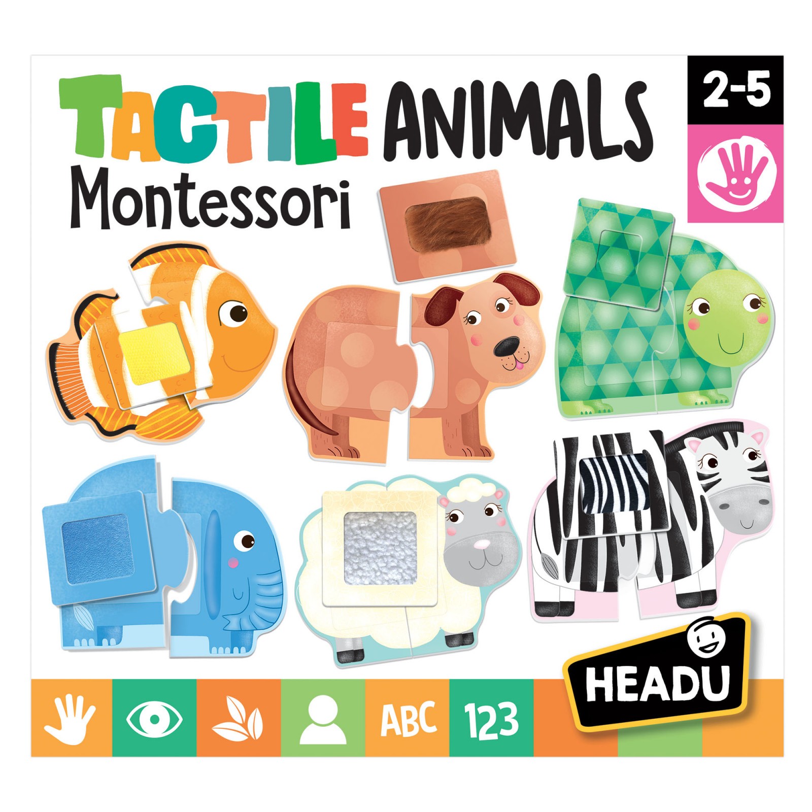 Puzzle Senzorial Montessori Animale - Headu 1