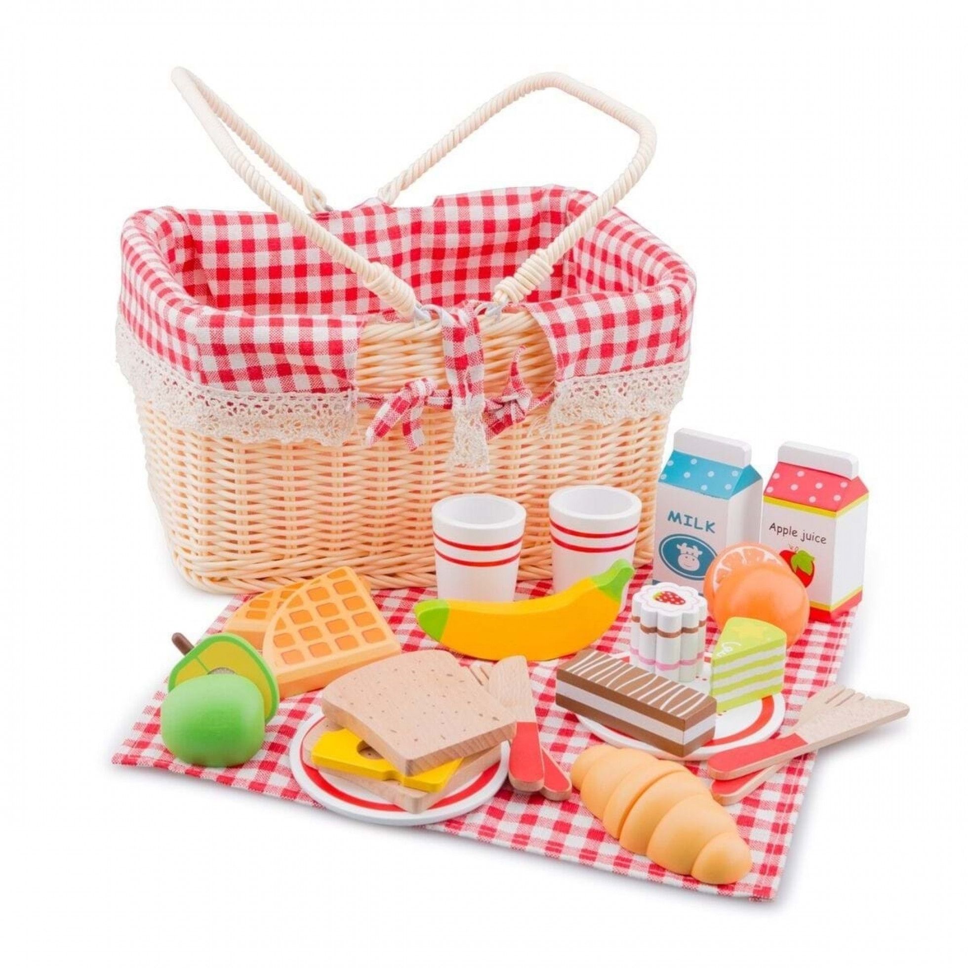 Cos de picnic cu accesorii si alimente din lemn - New Classic Toys 1