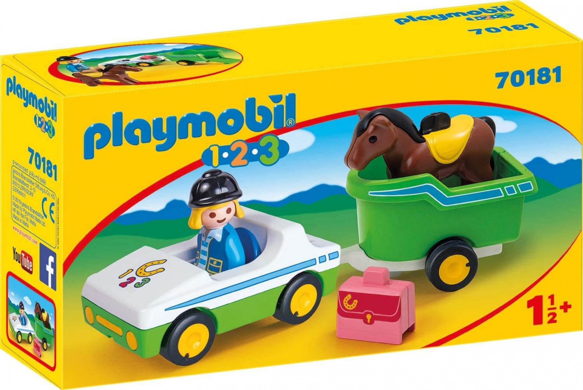 1.2.3 Masina cu Remorca si Calut - Playmobil 1