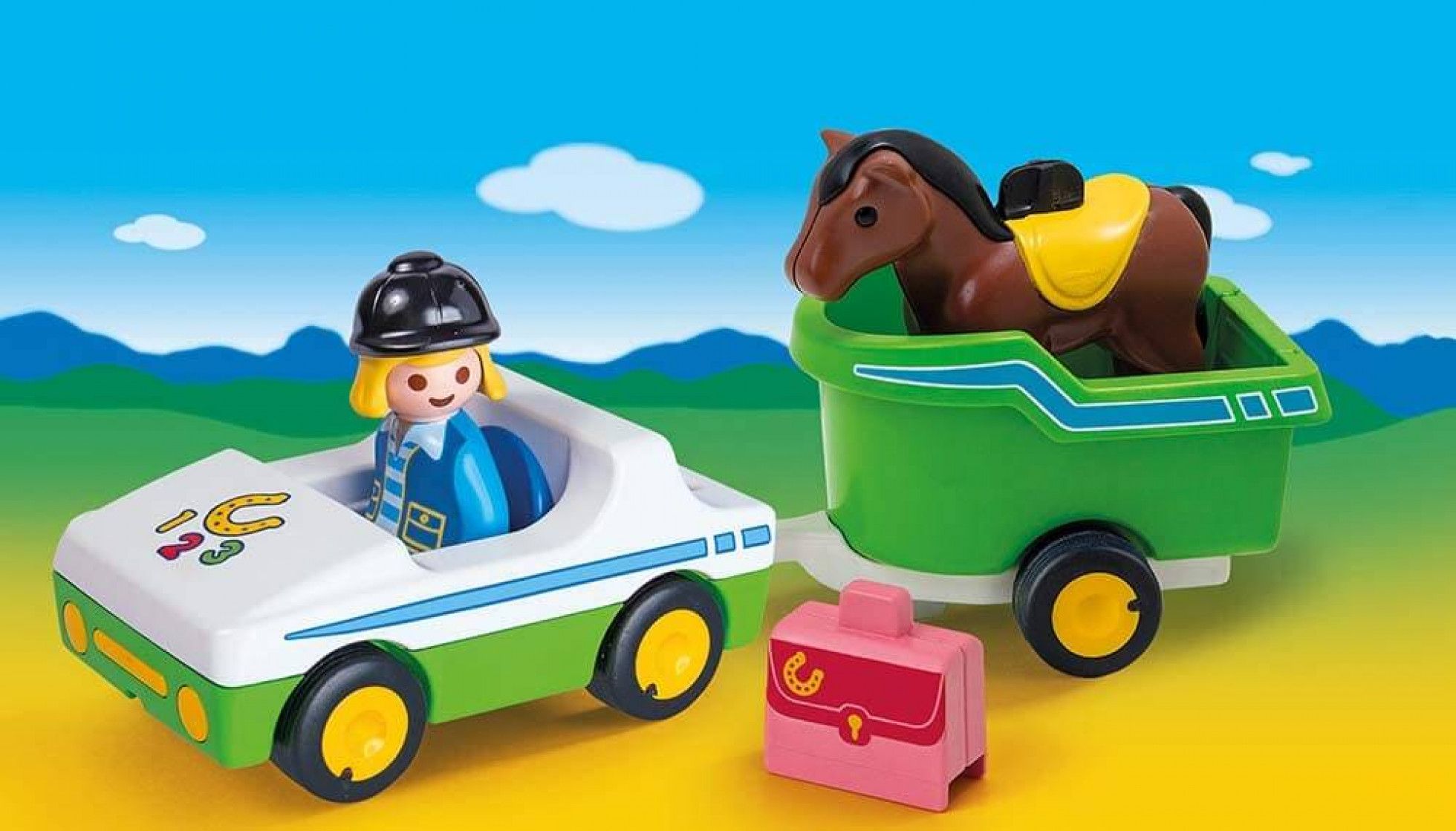 1.2.3 Masina cu Remorca si Calut - Playmobil 2