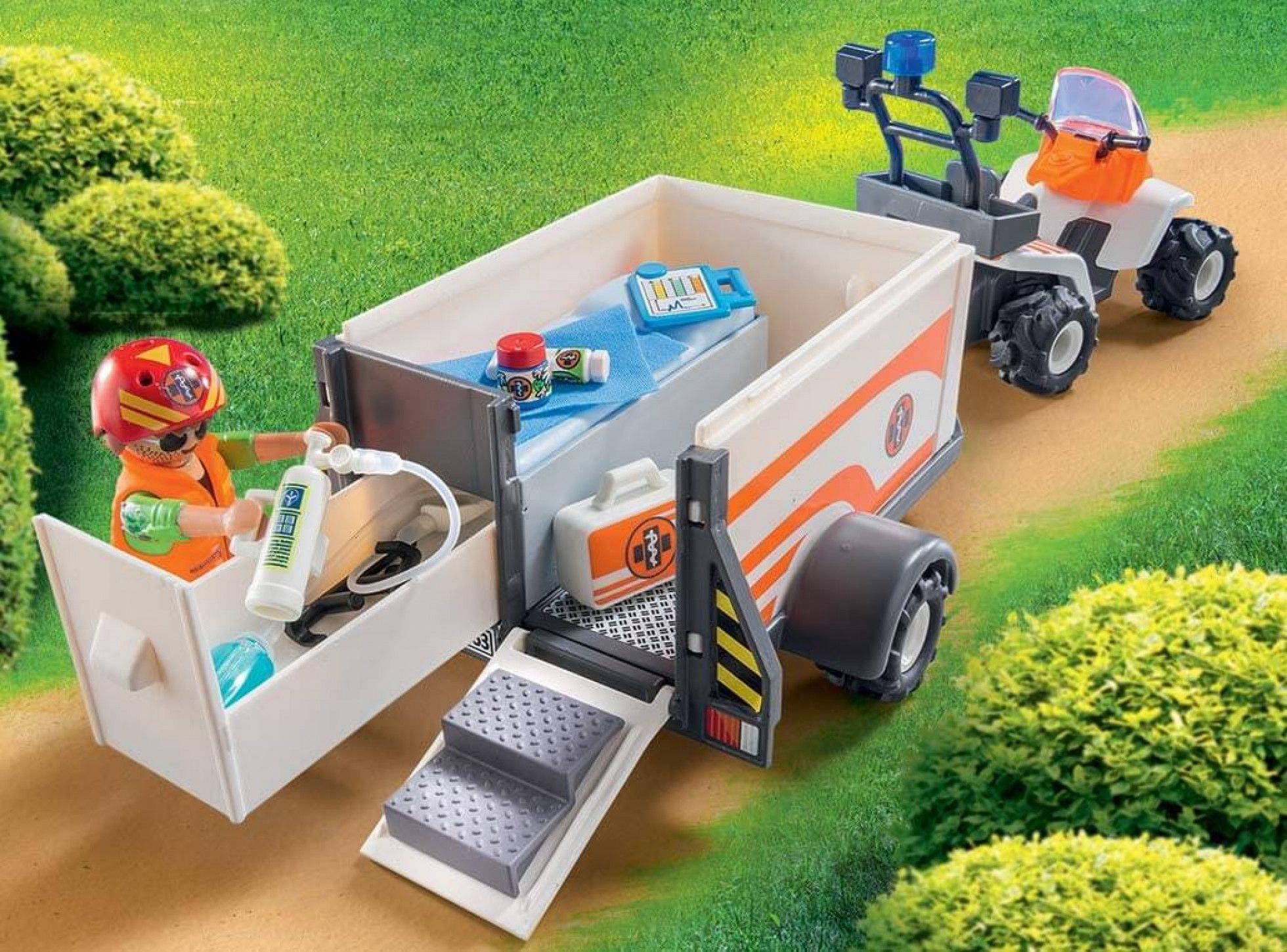 Medic cu ATV si Remorca - Playmobil 4