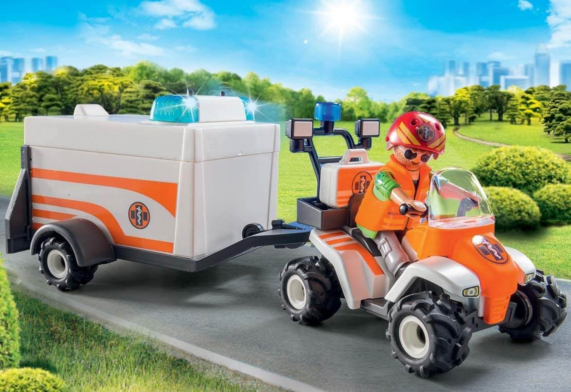 Medic cu ATV si Remorca - Playmobil 5