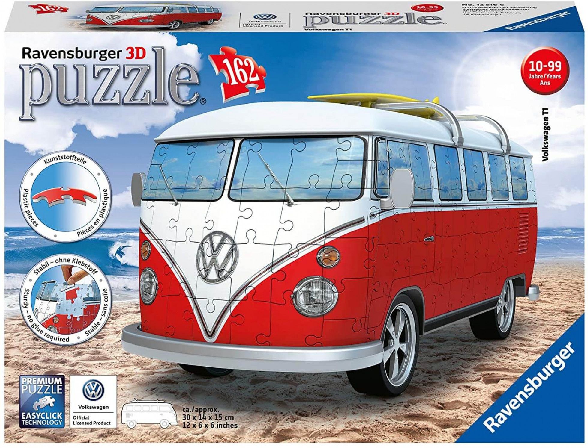 Puzzle 3D Volkswagen Van cu 162 piese - Ravensburger 1