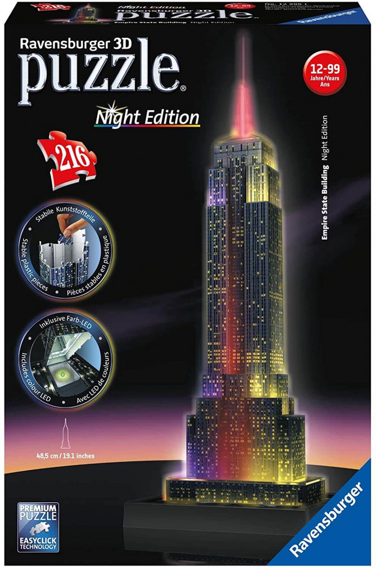 Puzzle Luminos 3D Empire State Building cu 216 piese - Ravensburger 1