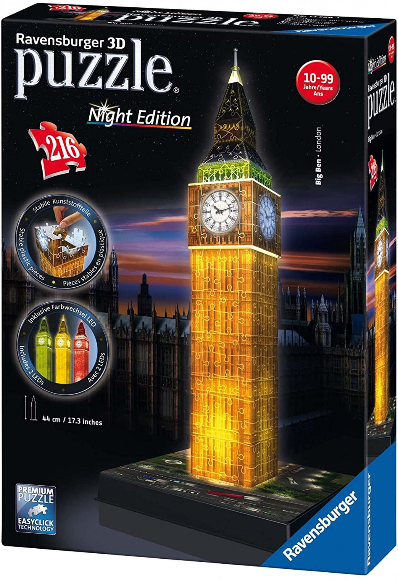 Puzzle Luminos 3D Big Ben cu 216 piese - Ravensburger 1