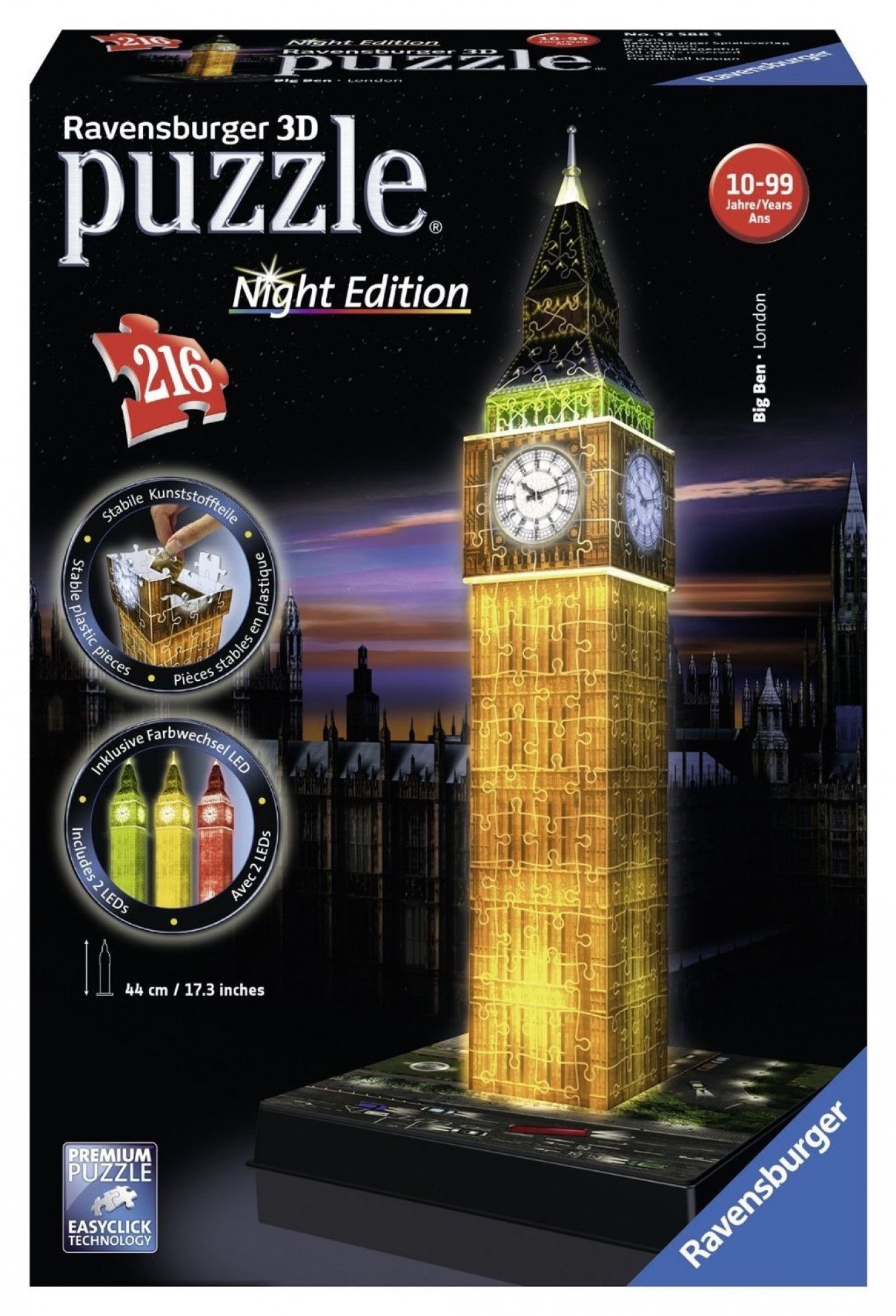 Puzzle Luminos 3D Big Ben cu 216 piese - Ravensburger 2