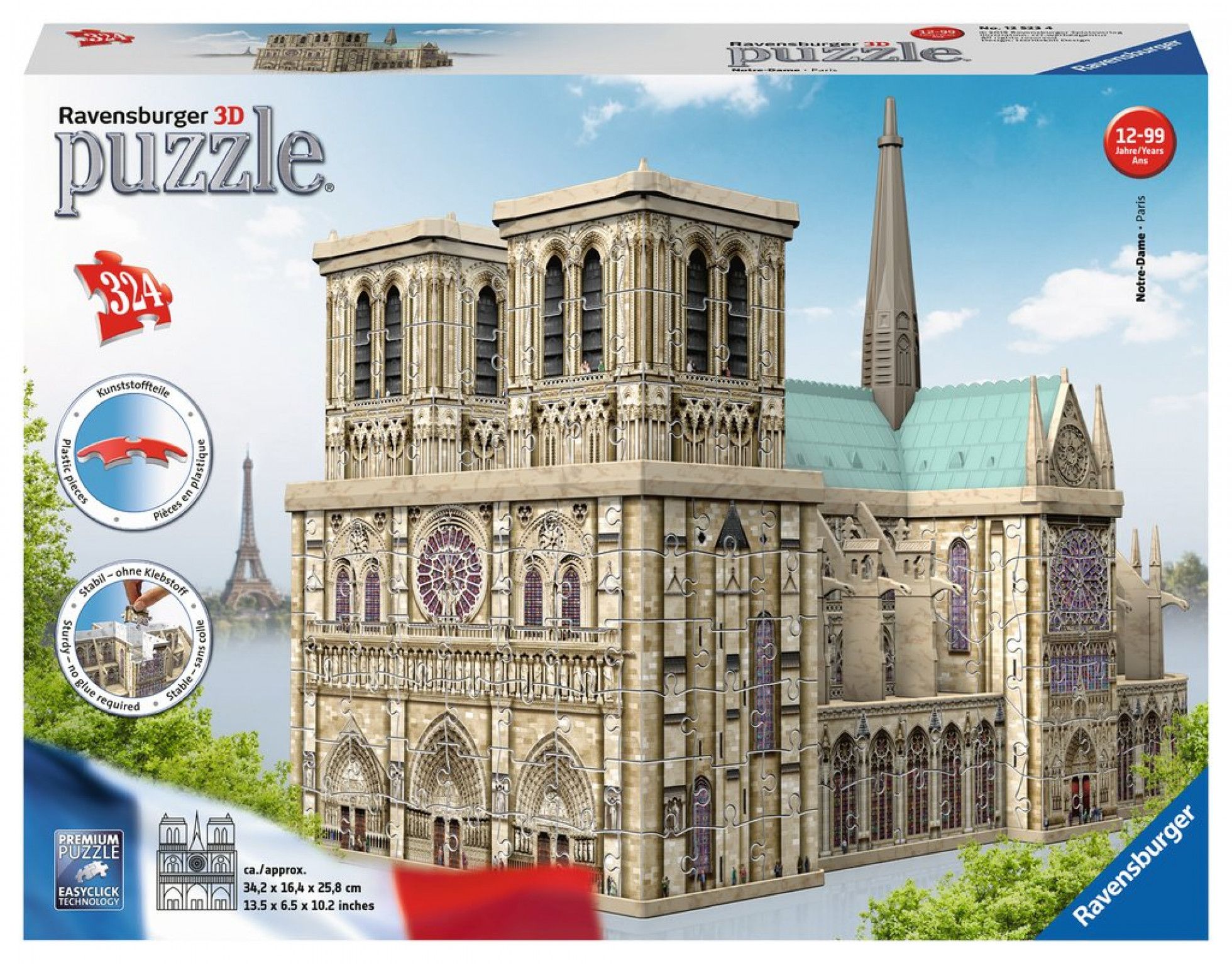 Puzzle 3D Notre Dame cu 324 piese - Ravensburger 1