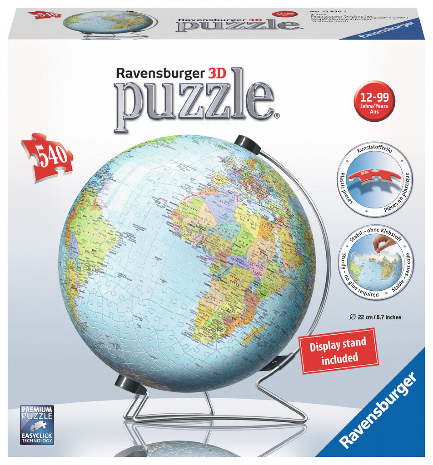 Puzzle 3D Globul Pamantesc cu 540 piese - Ravensburger 1