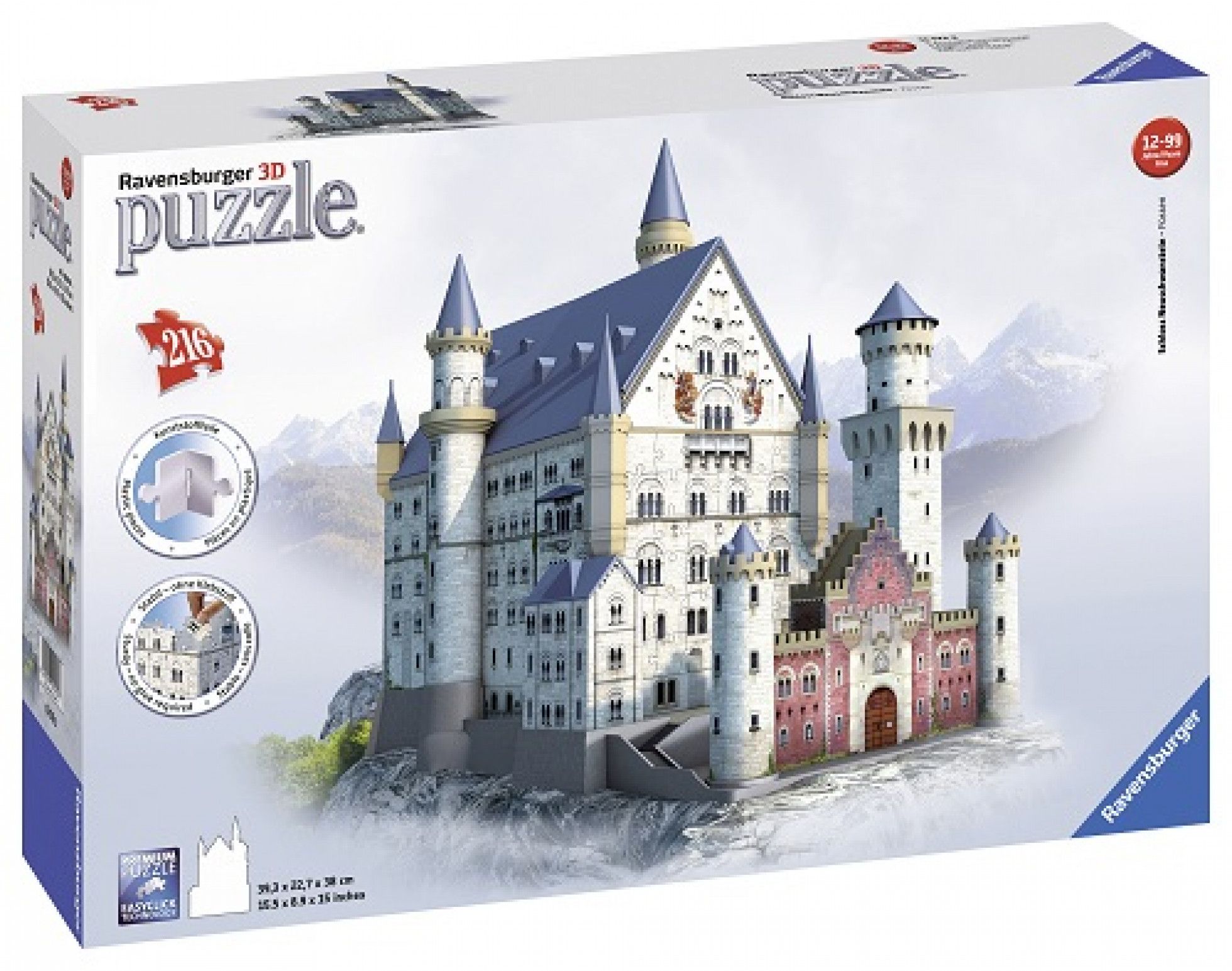 Puzzle 3D Castelul Neuschwanstein cu 216 piese - Ravensburger 2