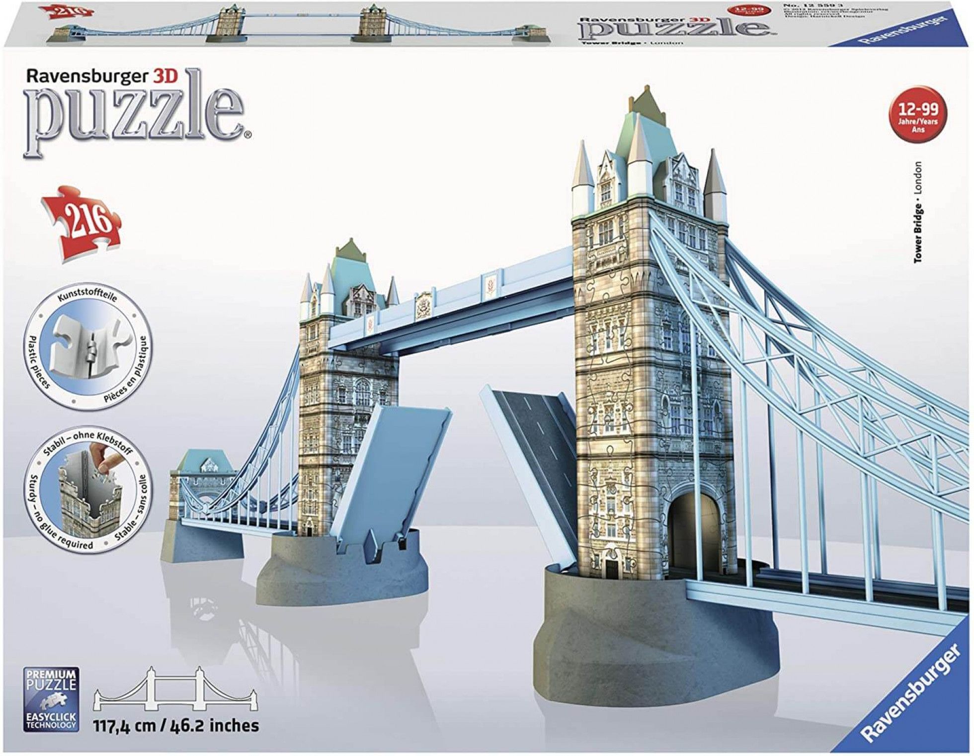 Puzzle 3D Tower Bridge cu 216 piese - Ravensburger 1