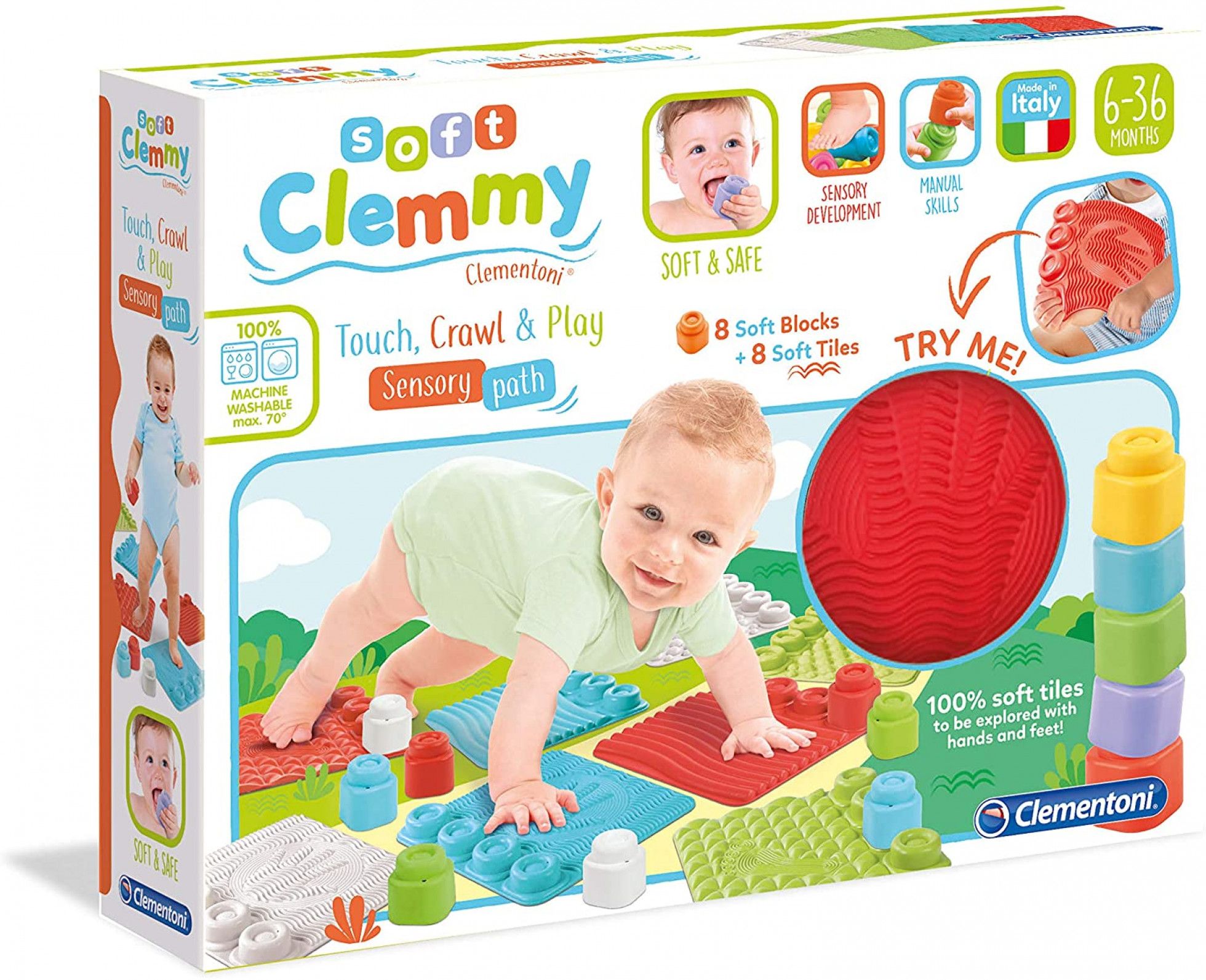 Set covorase senzoriale cu 8 cuburi moi Clemmy - Clementoni 1