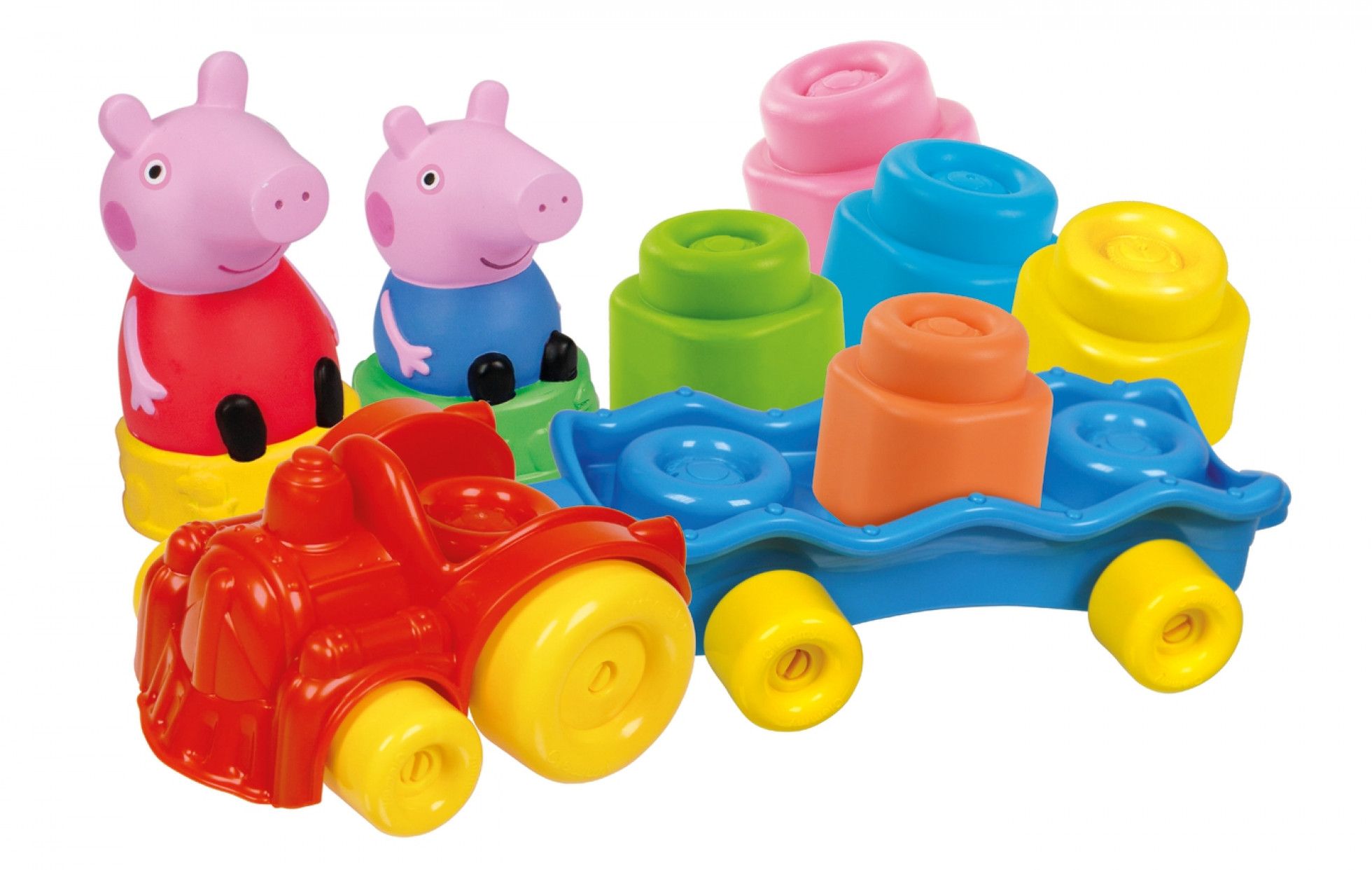 Tren cu figurine Peppa Pig si cuburi Clemmy - Clementoni 1