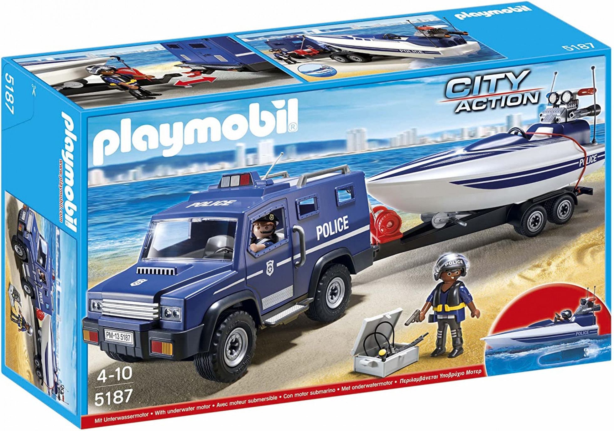 Camion de politie cu barca - Playmobil 1