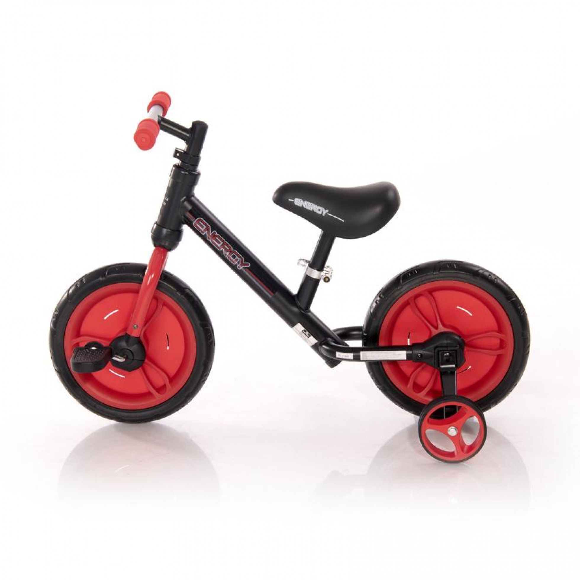 Bicicleta Energy cu pedale si roti ajutatoare Red - Lorelli Junior 1