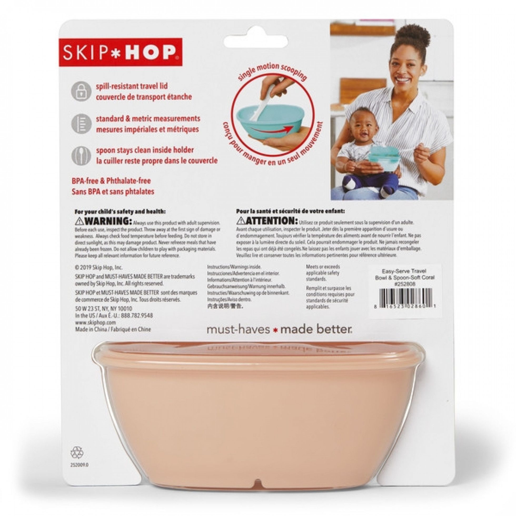 Set de calatorie pentru hranire (bol + lingurita) Easy Serve coral - Skip Hop 12