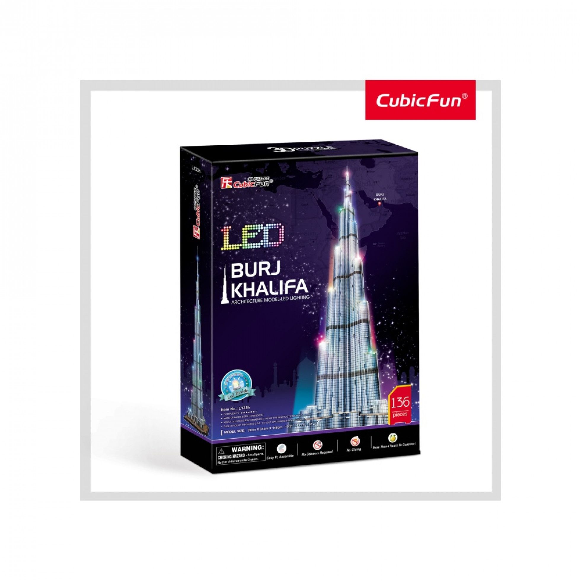 Puzzle 3D LED Burj Khalifa - CubicFun 1