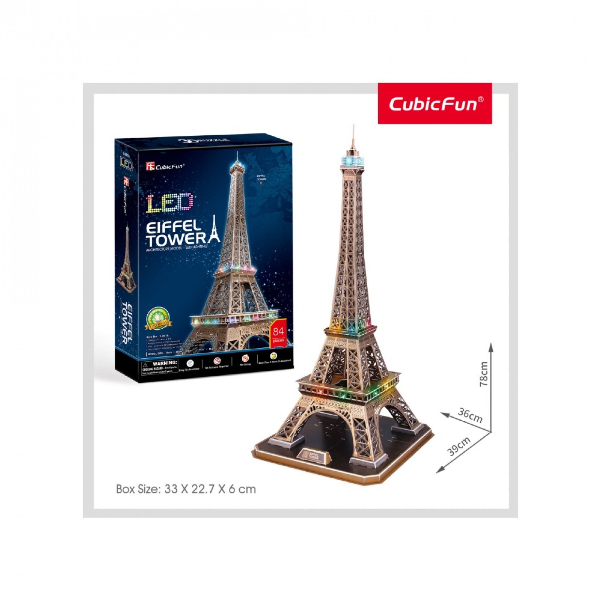 Puzzle 3D LED Turnul Eiffel - CubicFun 2