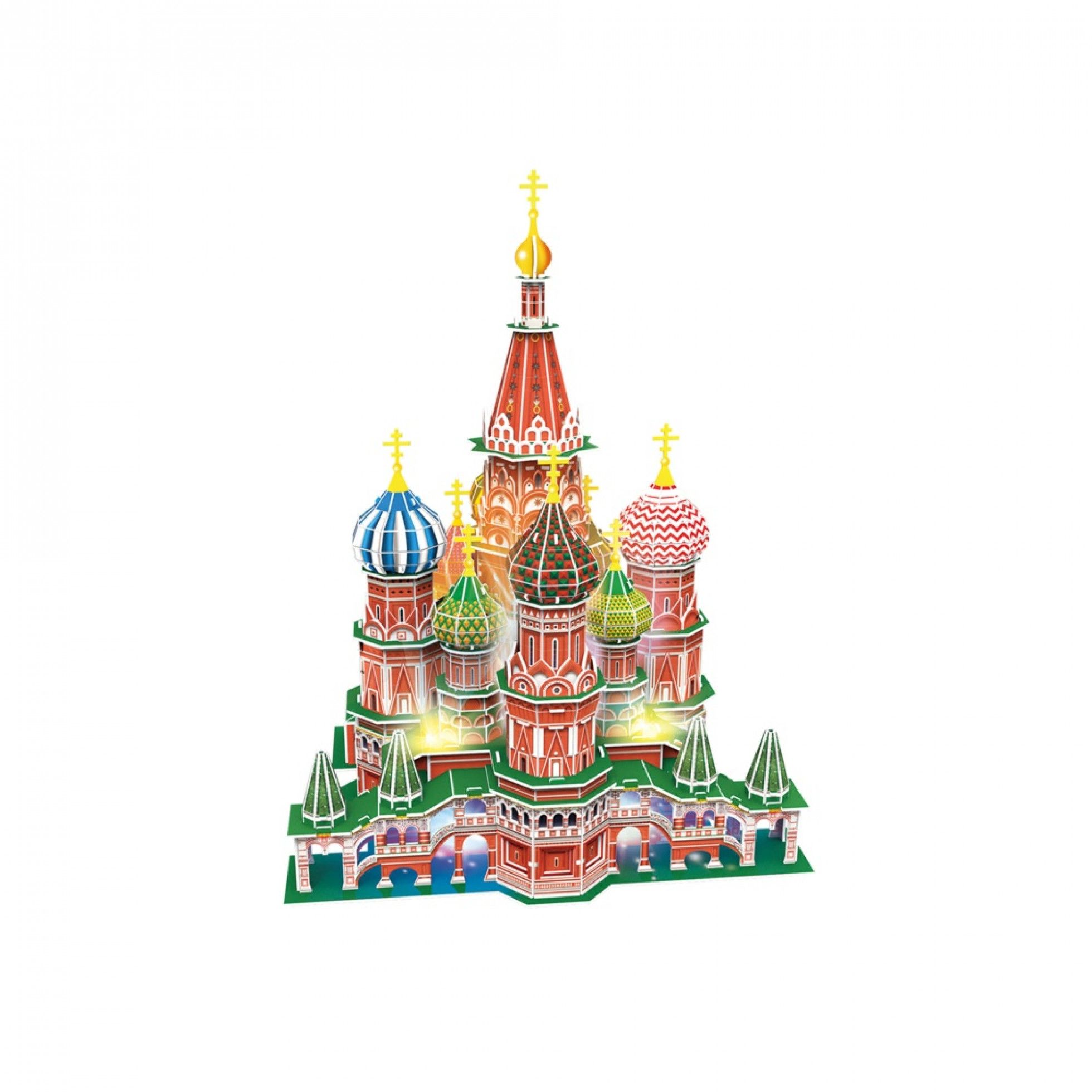 Puzzle 3D LED catedrala St. Basil 224 piese - CubicFun 3