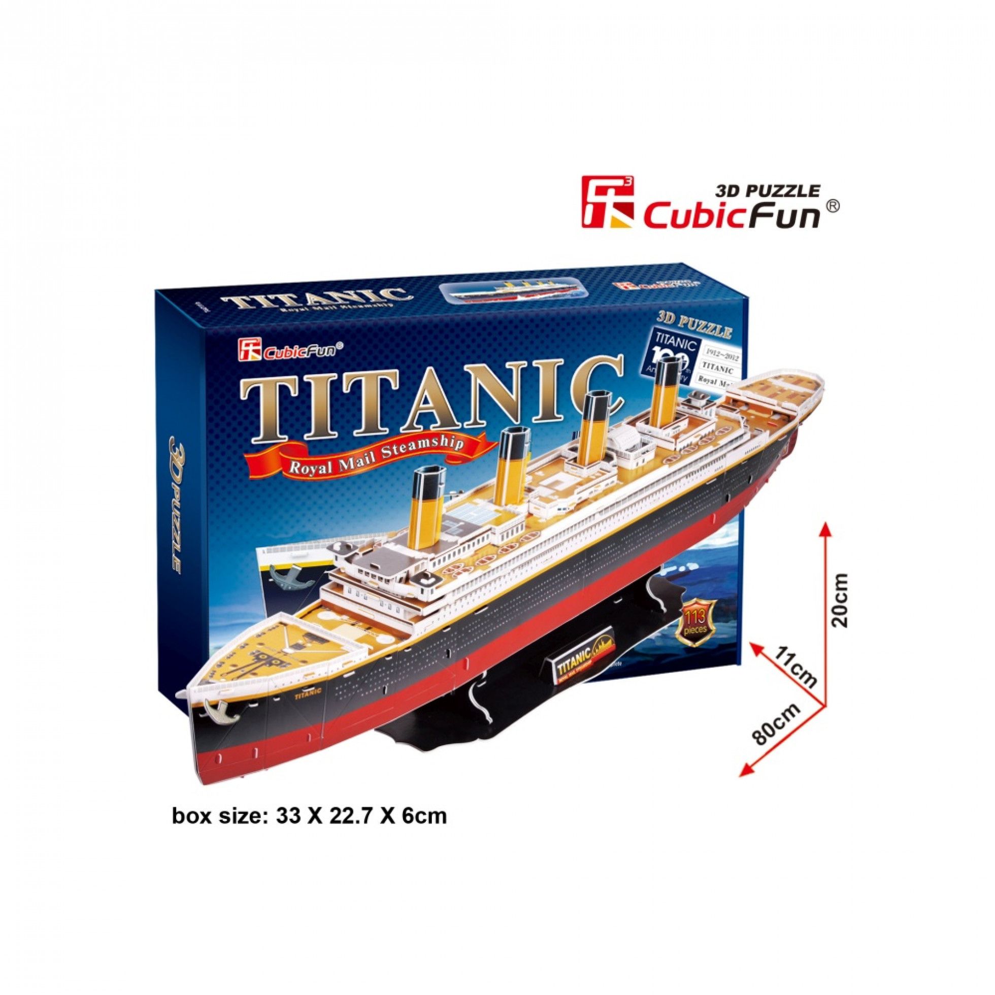 Puzzle 3D Nava mare Titanic 113 piese - CubicFun 3