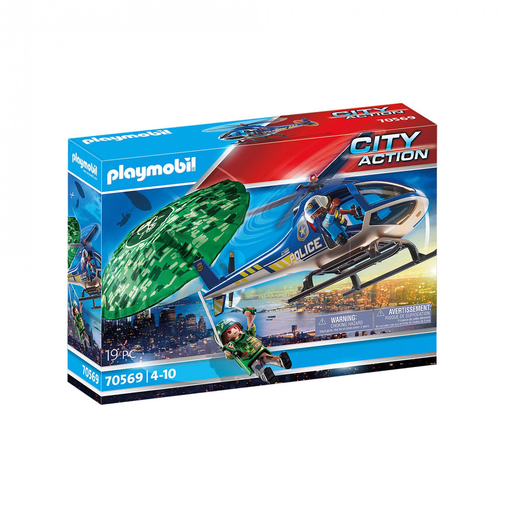 Elicopter de politie si parasutist - Playmobil 1