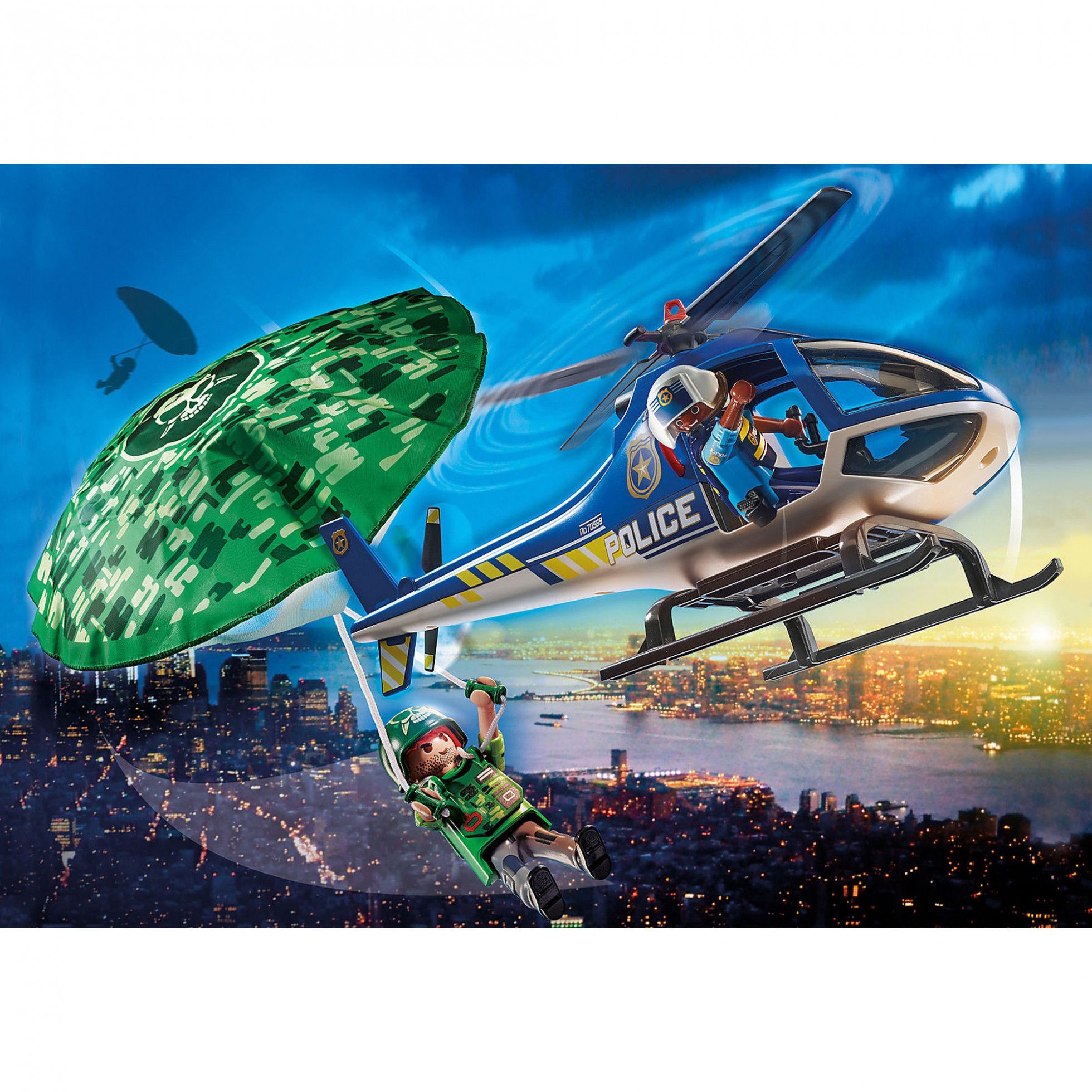 Elicopter de politie si parasutist - Playmobil 2