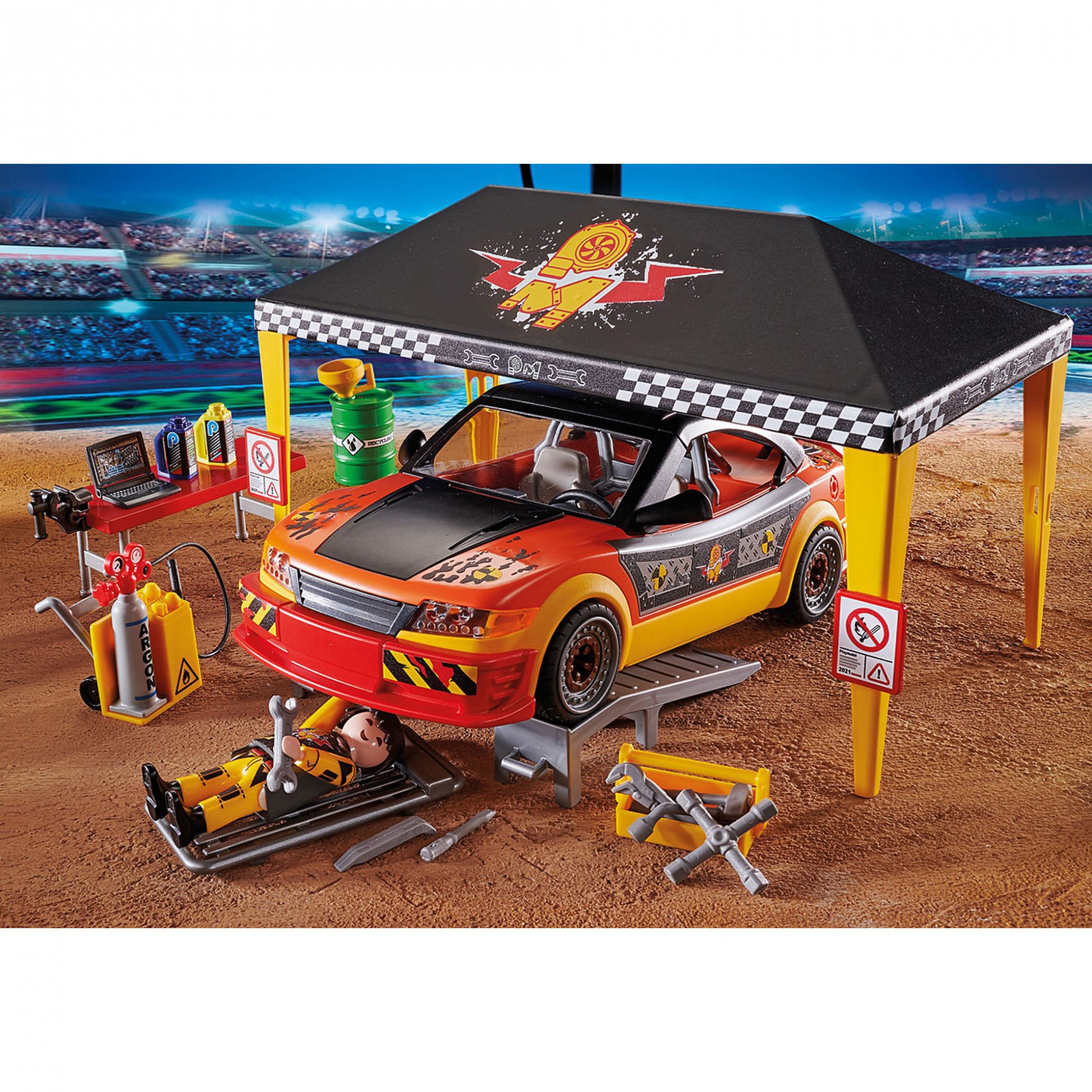 Cortul de reparatii auto Stunt Show - Playmobil 3