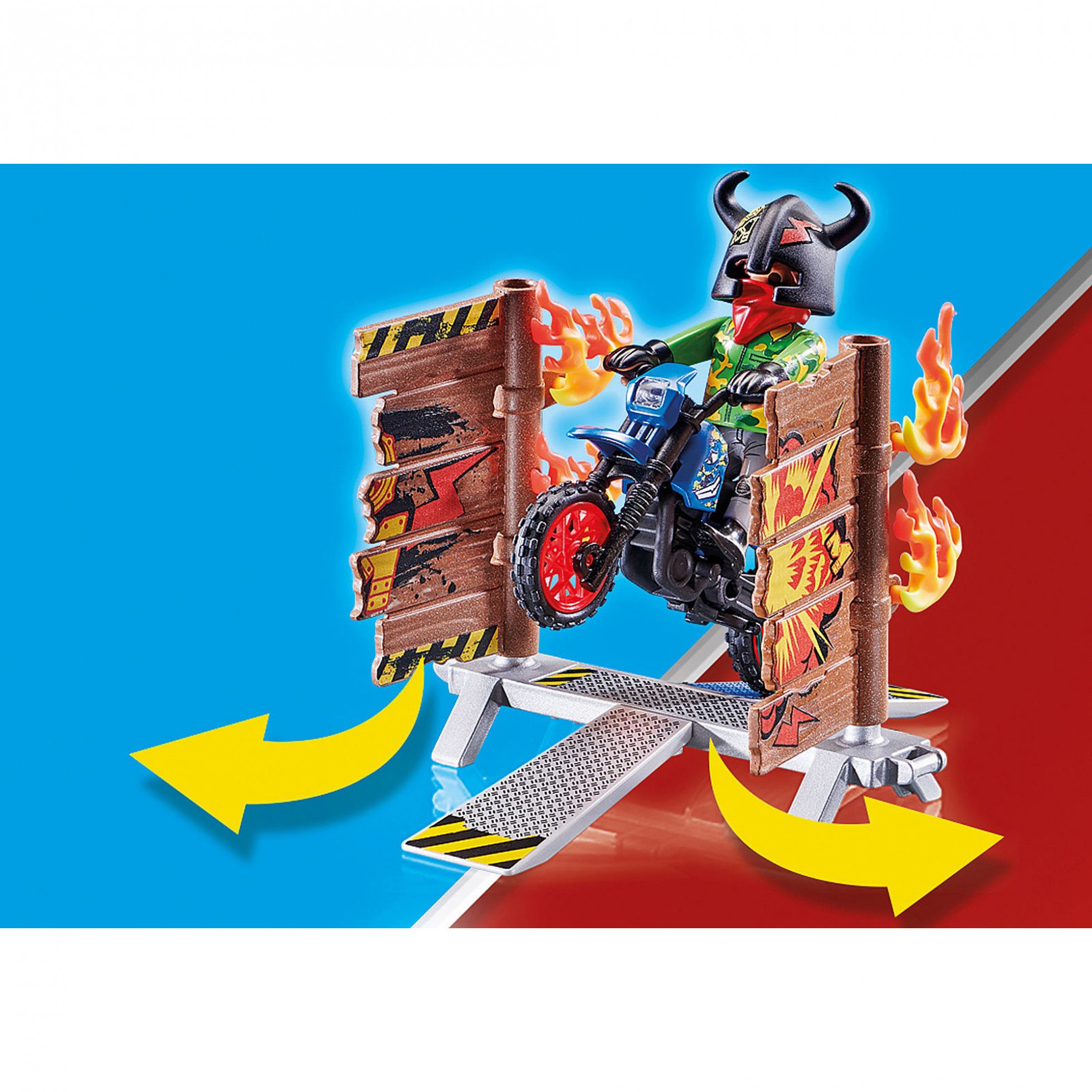 Stunt show - motocicleta cu perete de foc - Playmobil 4