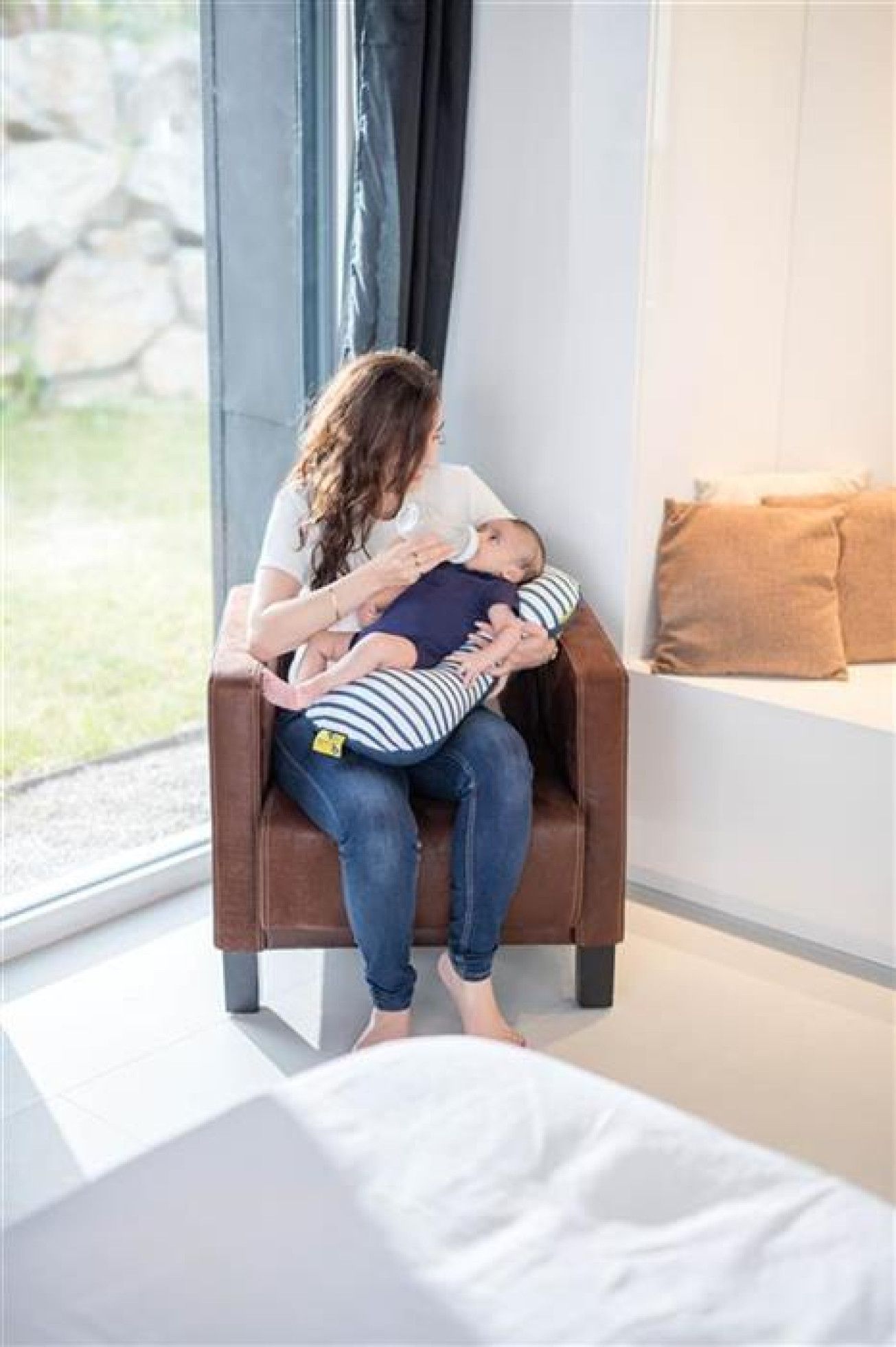 Husa pentru perna multifunctionala 3 in 1 Mum & B Navy - Babymoov 4