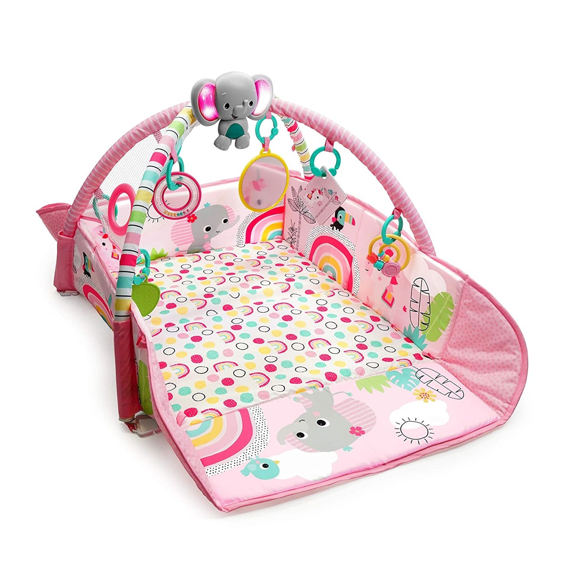 Salteluta de activitati 5 in 1 Gym & Ball Pit Rainbow Tropics - Bright Starts 2