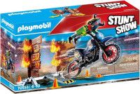 Stunt show - motocicleta cu perete de foc - Playmobil