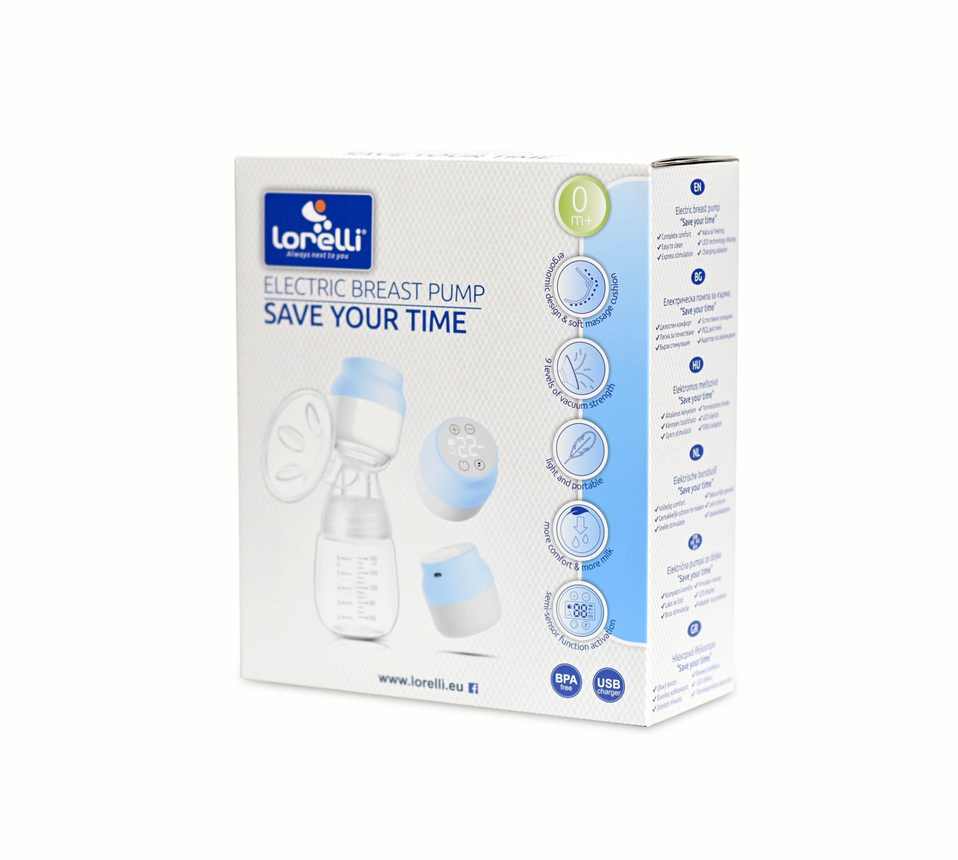 Pompa de san electrica, Save Your Time, display LED, 2 moduri de functionare, Blue - Lorelli 2