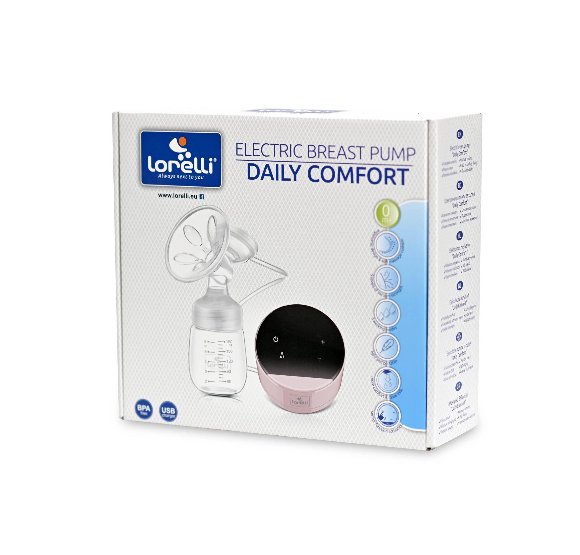 Pompa de san electrica, Daily Comfort, LED touch screen, 3 moduri de functionare, Pink - Lorelli 2