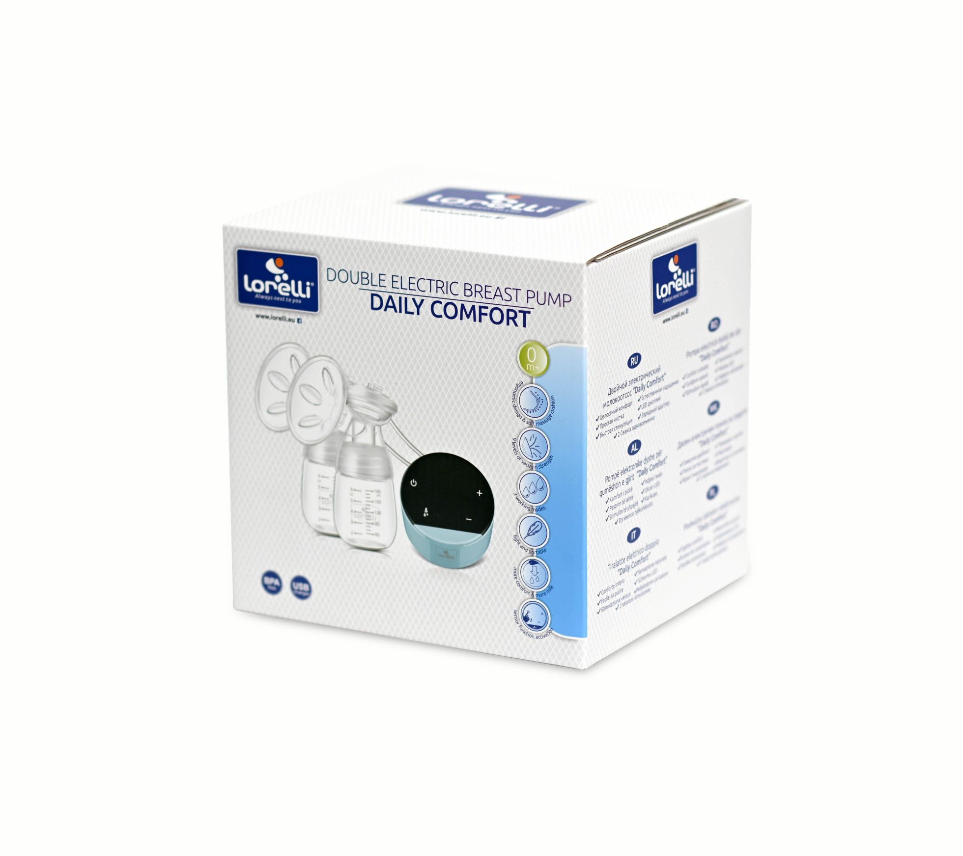 Pompa de san electrica dubla, Daily Comfort, LED touch screen, 3 moduri de functionare, Blue - Lorelli 2