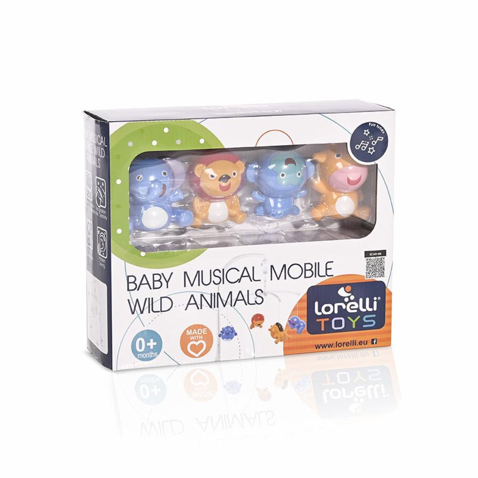 Carusel muzical pentru pat, Wild Animals, multicolor - Lorelli 2