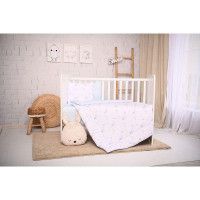 Set lenjerie pat 3 piese, bumbac ranforce, Cosy, Moon & Stars Blue - Lorelli