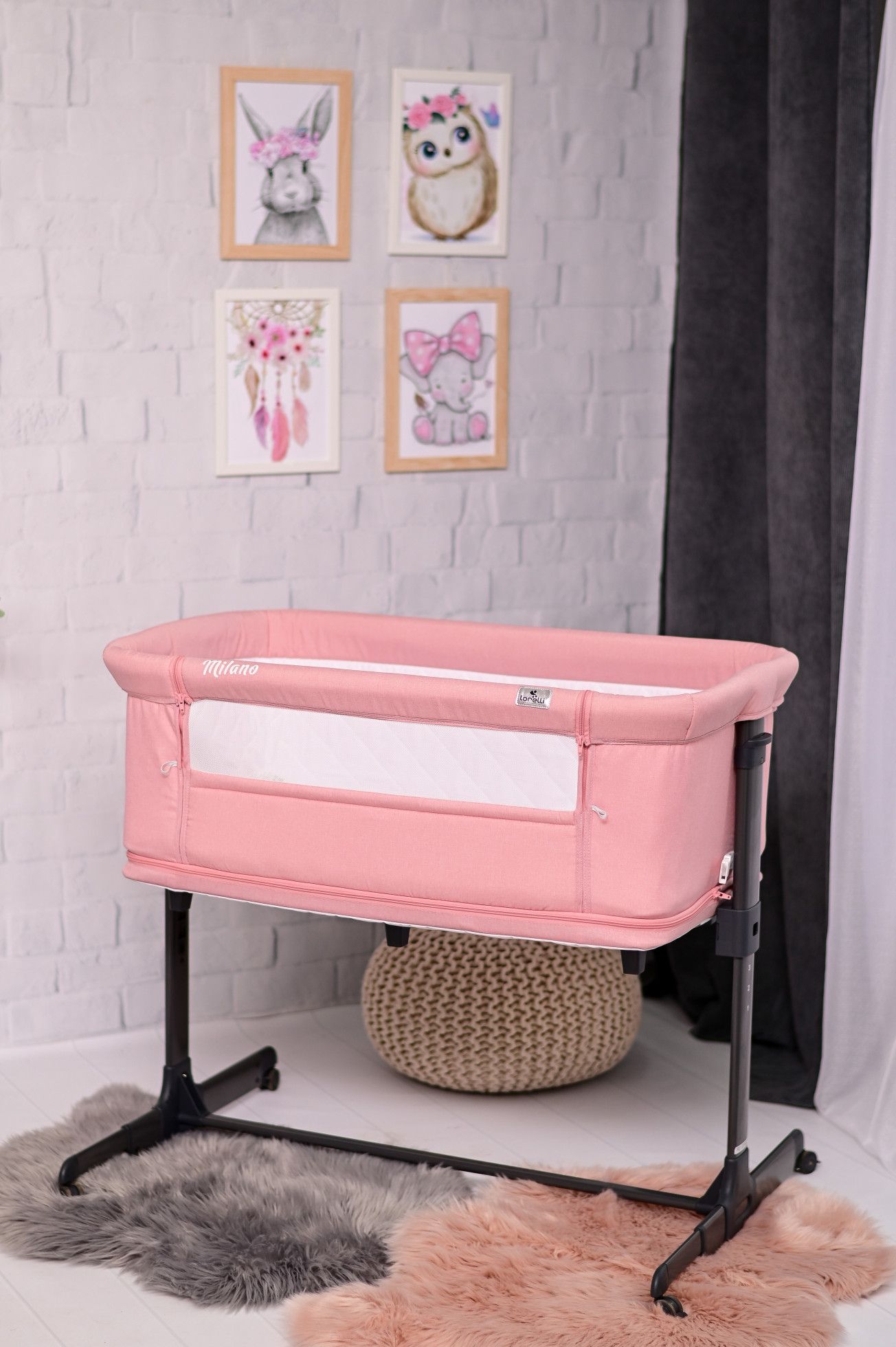 Patut 2 in 1 Co Sleeper, Milano, Pink - Lorelli 5