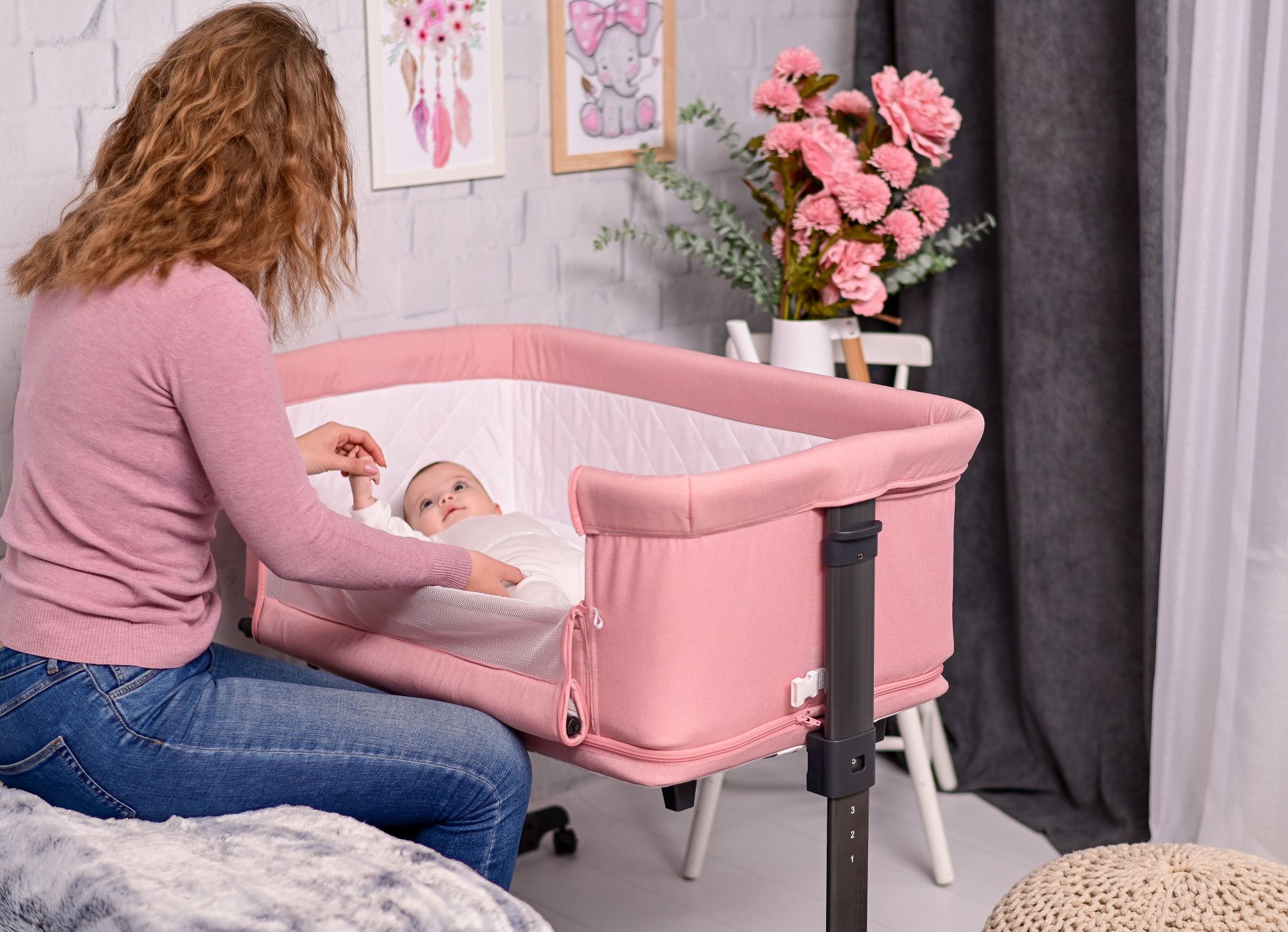 Patut 2 in 1 Co Sleeper, Milano, Pink - Lorelli 9