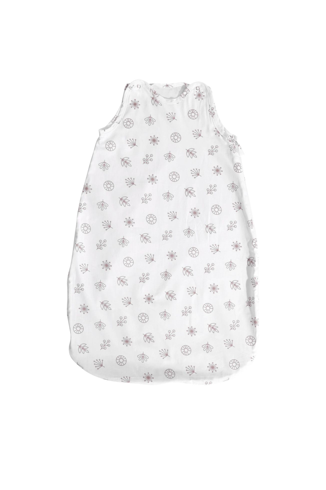 Sac de dormit, primavara/vara, pentru copii cu inaltimea maxima de 85 cm, White Abstract Leaves  - Lorelli 1