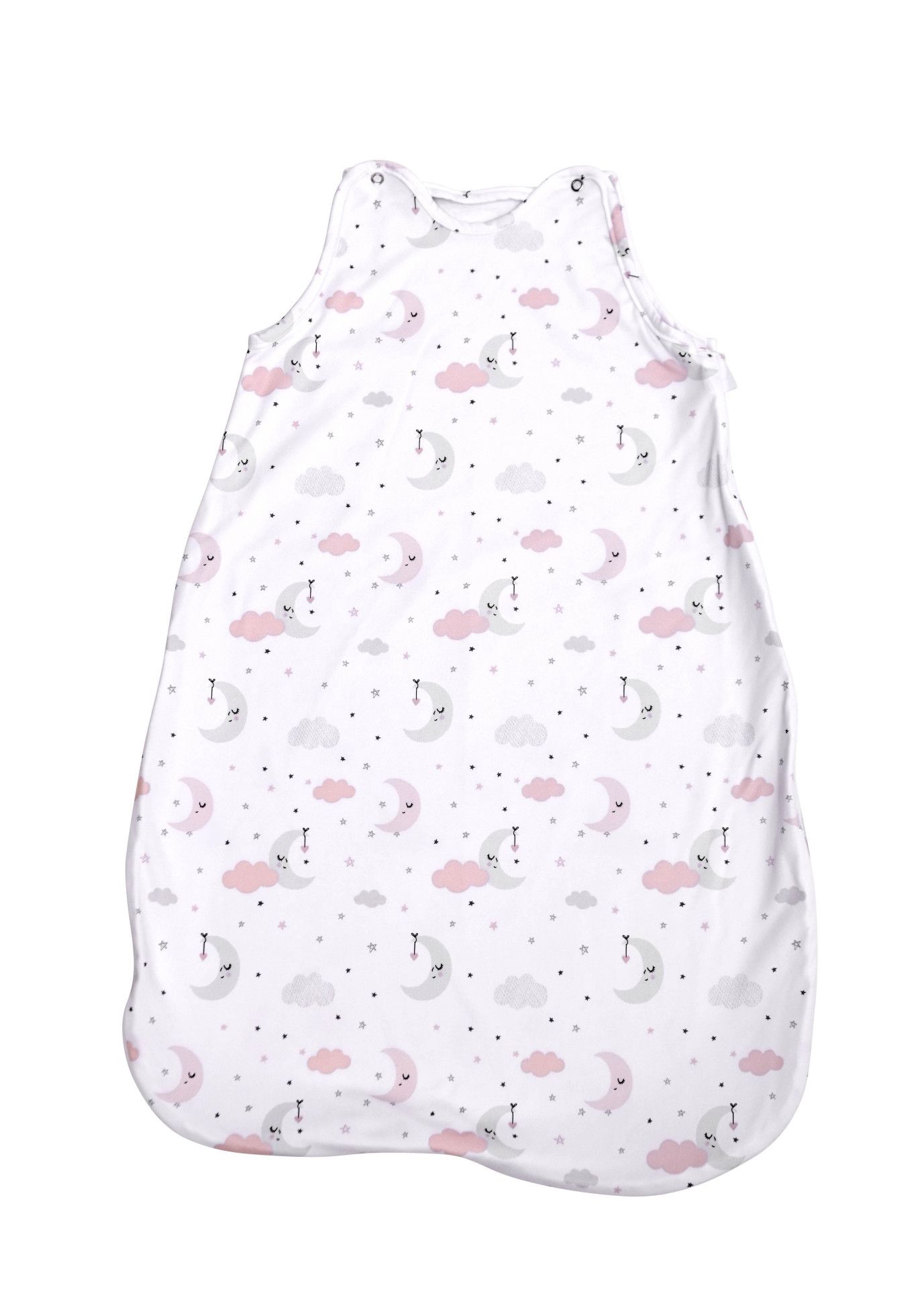 Sac de dormit, primavara/vara, pentru copii cu inaltimea maxima de 95 cm, Pink Moons & Stars - Lorelli 1