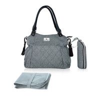 Geanta accesorii bebelusi Kristin, compartimentata, Grey - Lorelli