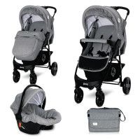 Carucior Set Daisy Basic, cos auto inclus, Grey - Lorelli