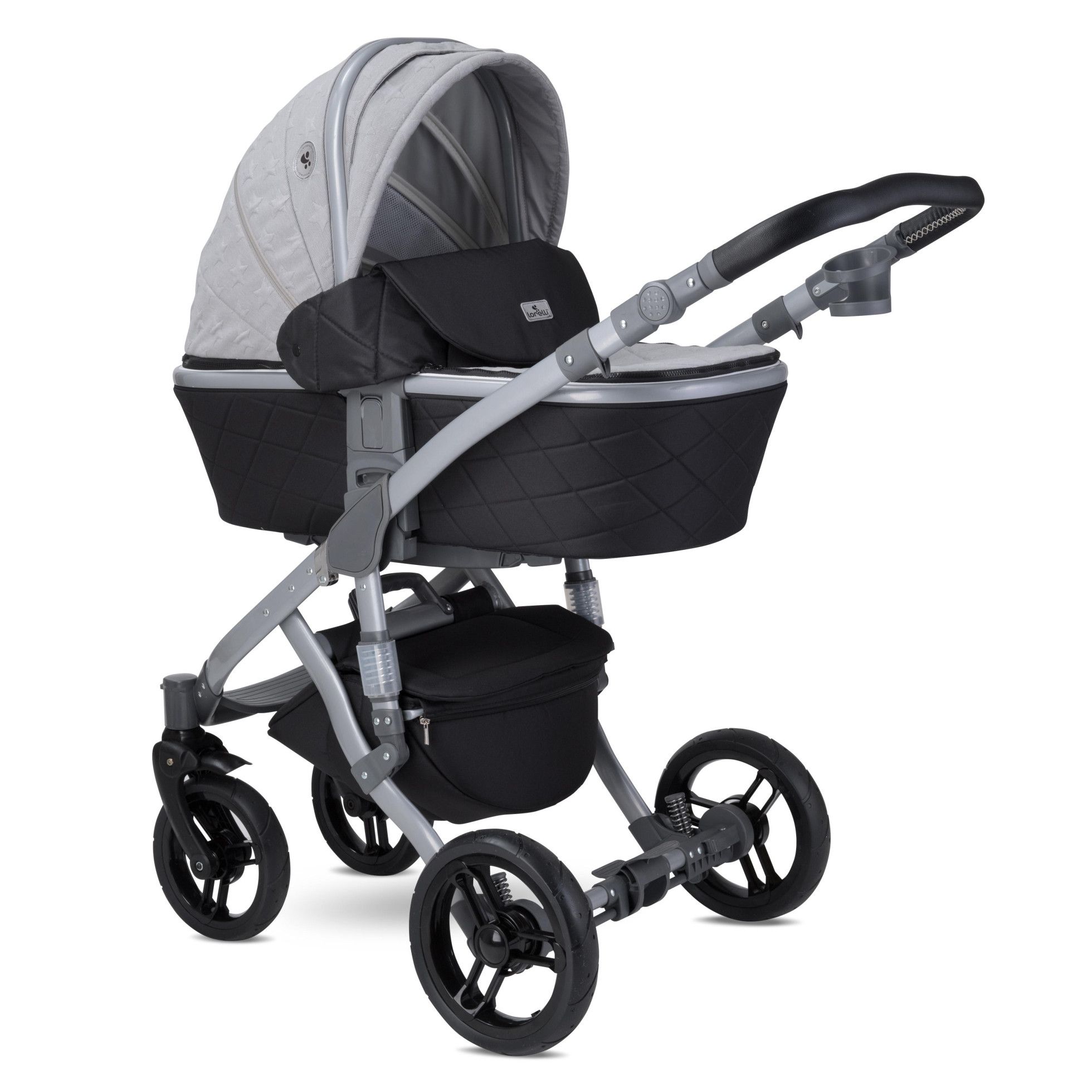 Carucior Set Rimini Premium, cos landou separat, Cool Grey Stars - Lorelli 2