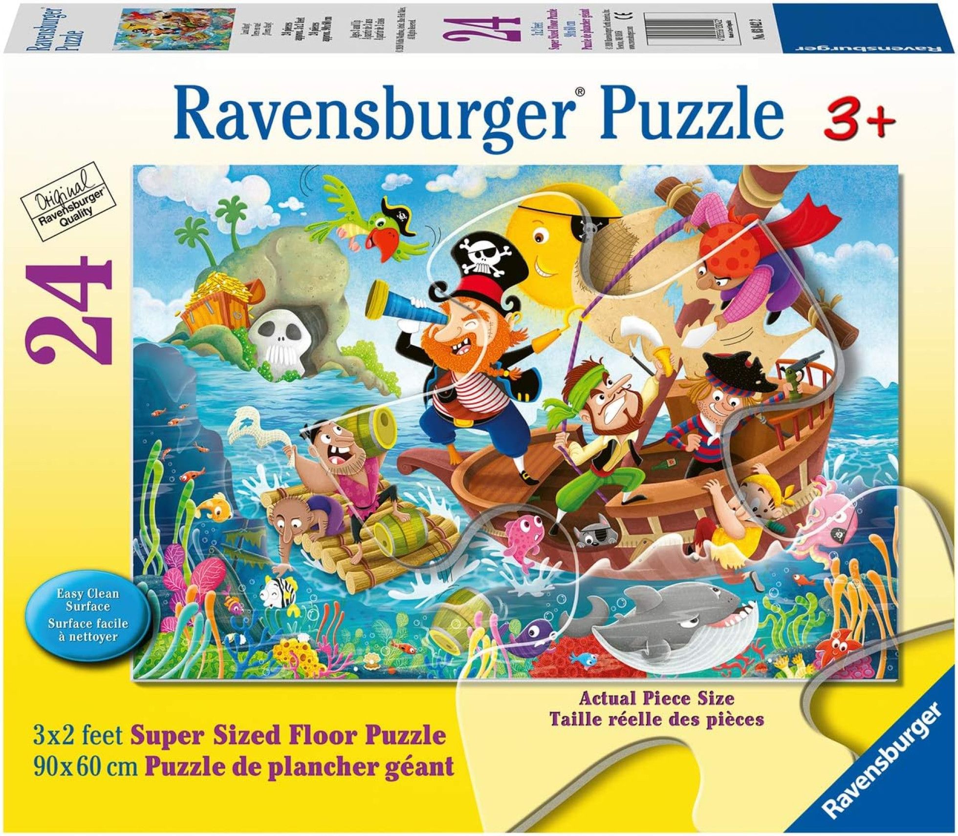 Puzzle gigant de podea Ahoy! Barca Piratilor, 24 piese - Ravensburger 1