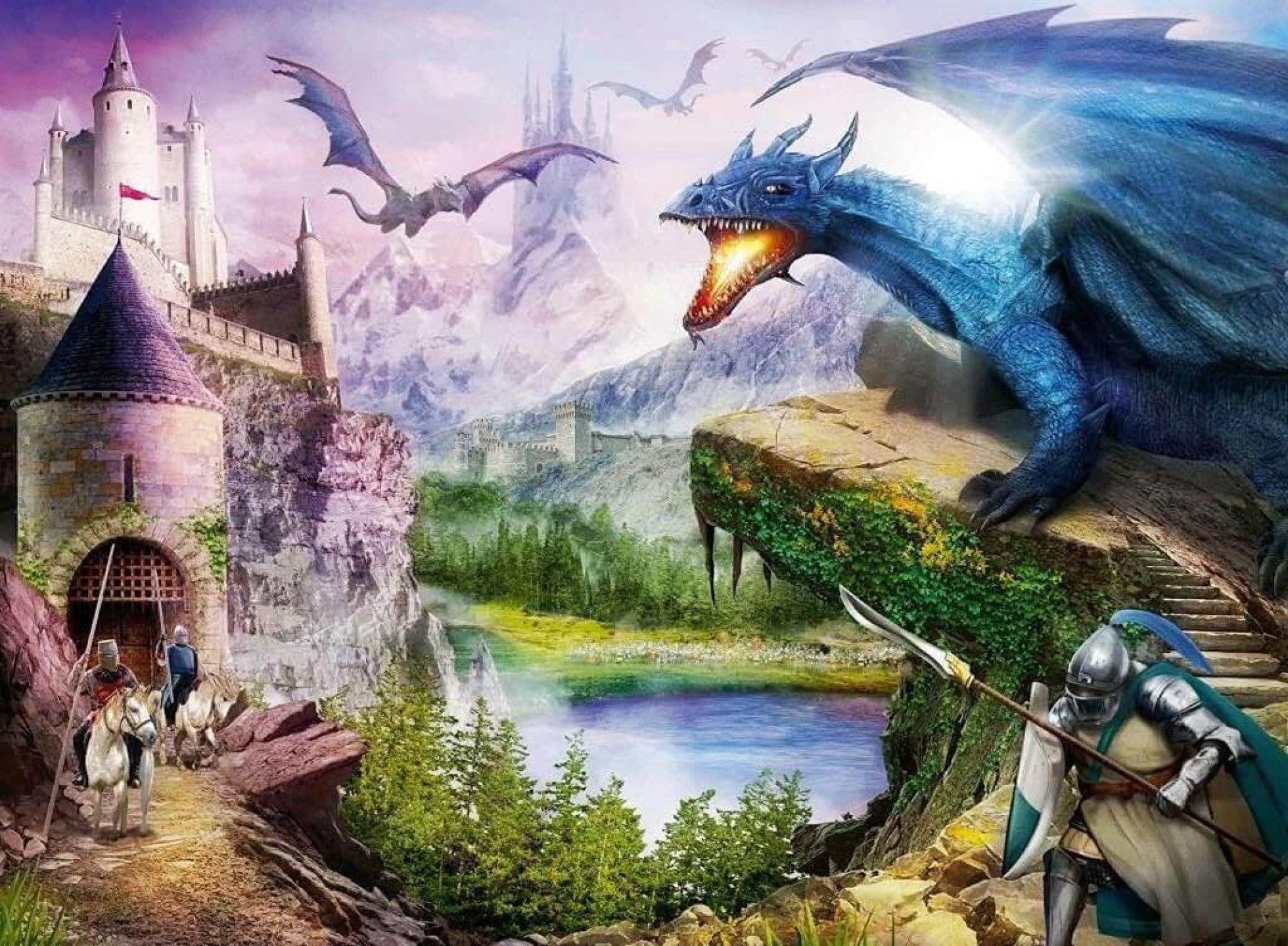 Puzzle Castel si Dragoni, 200 piese - Ravensburger 2