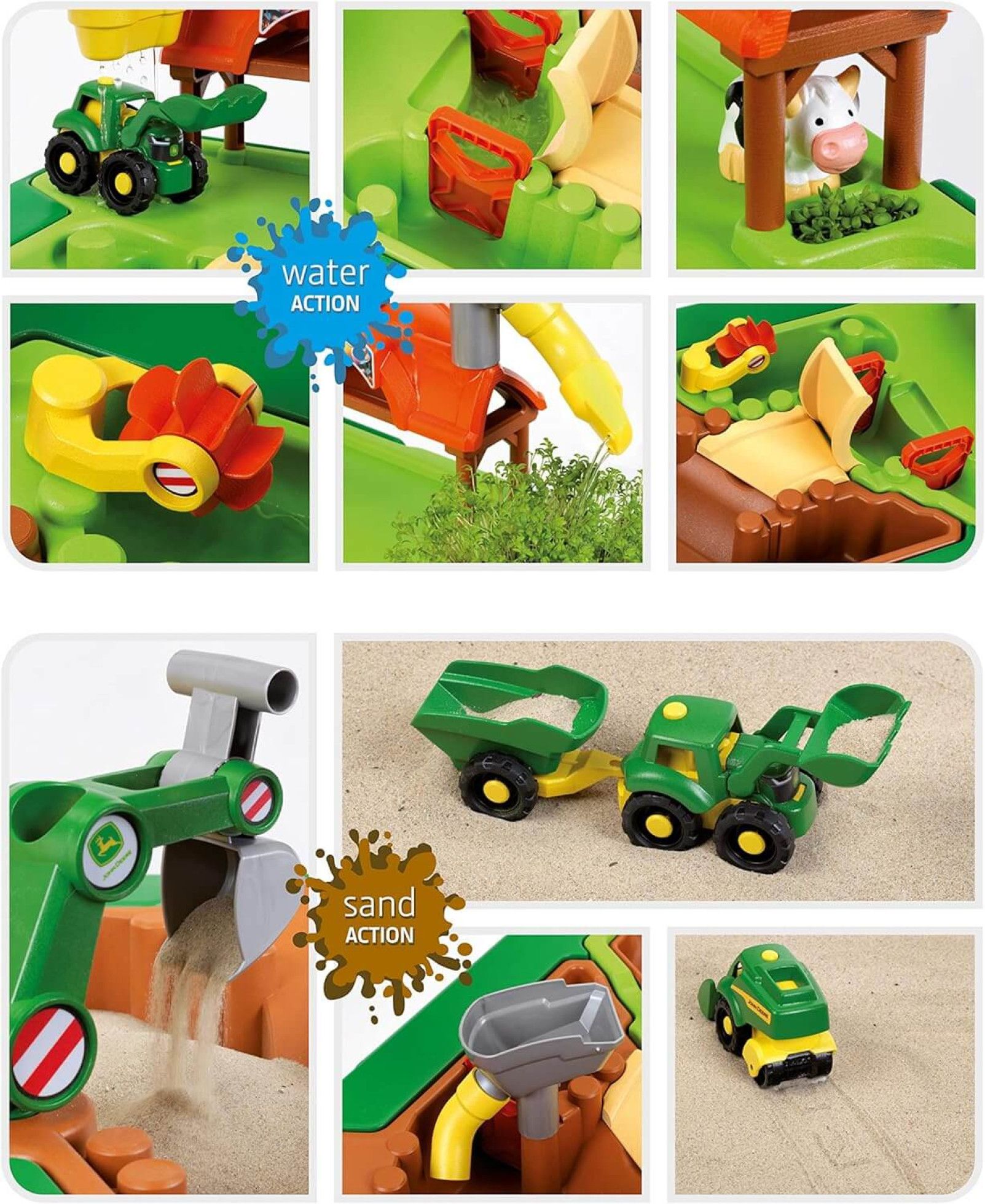 Masuta de joaca cu apa si nisip 2 in 1 Ferma John Deere - Theo Klein 3