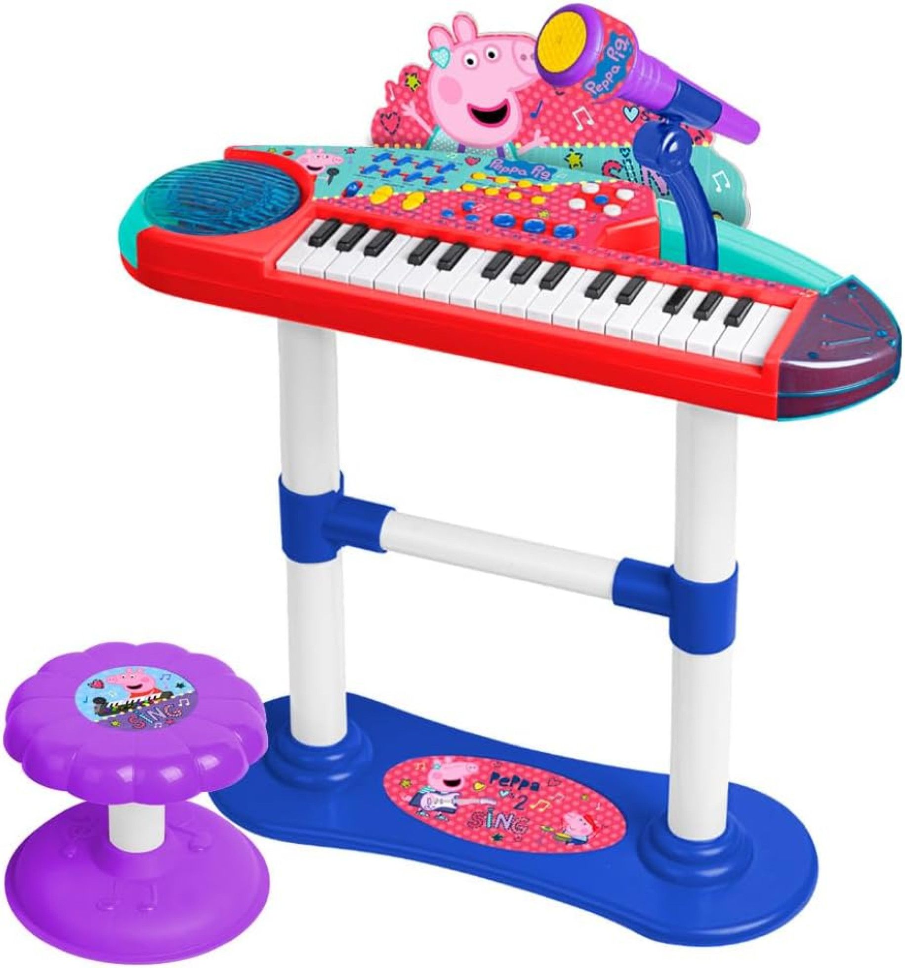 Keyboard electronic cu microfon si scaunel Peppa Pig - Reig Musicales 1