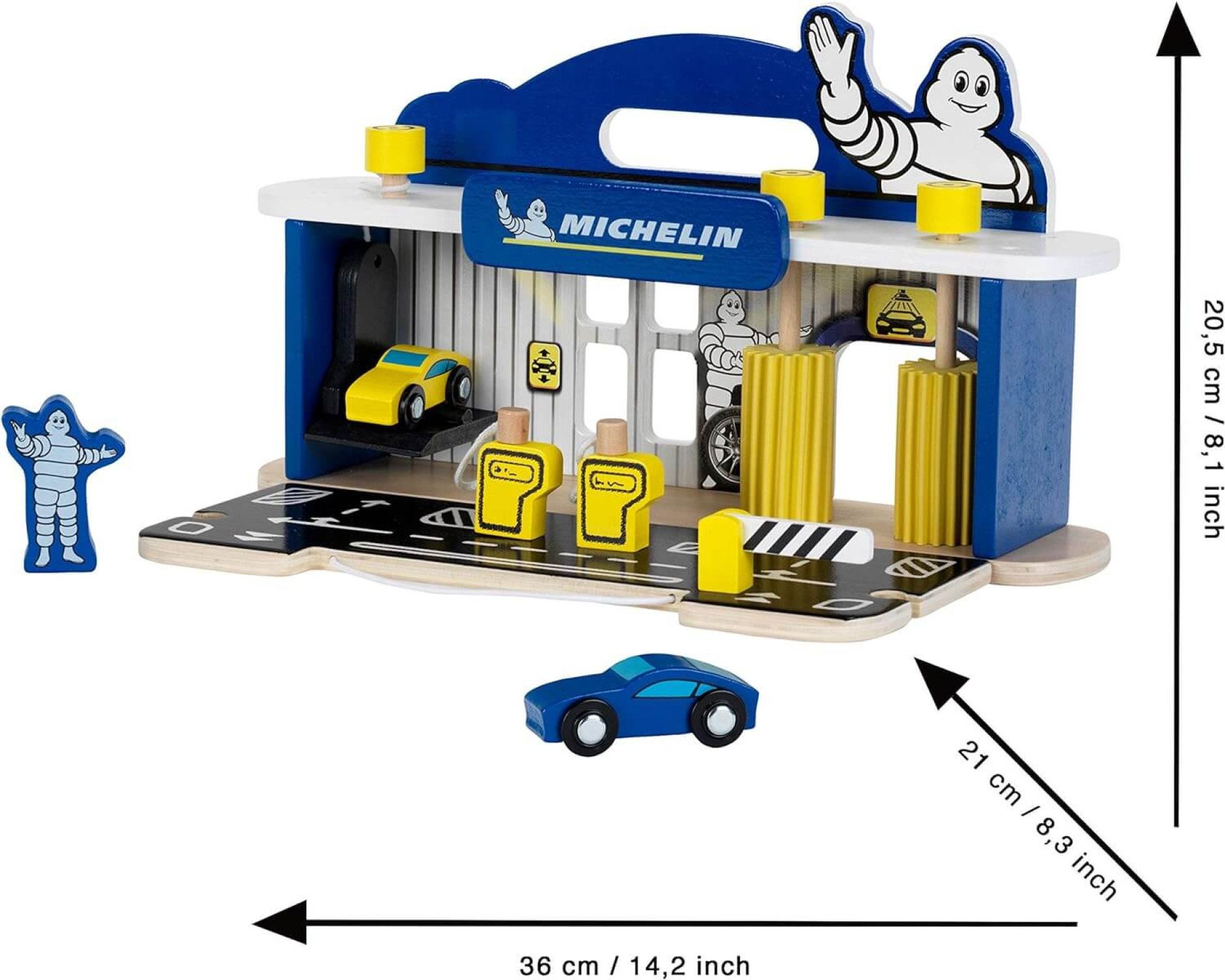 Statie reparatii masini cu spalatorie din lemn Michelin - Theo Klein 2