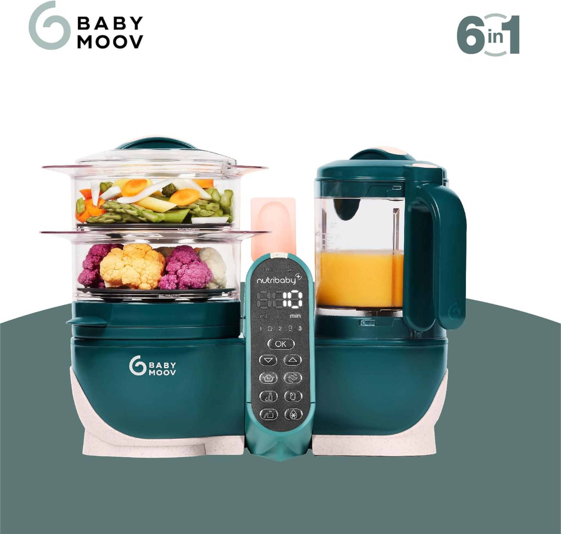 Robot multifunctional Nutribaby + 6 in 1 Opal Green - Babymoov 3